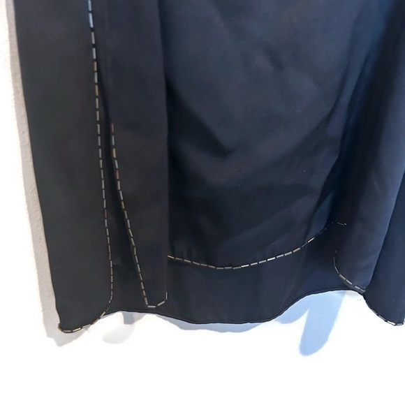 Theory Black 100% Silk Tank with beaded side slits and hem size small - Picture 6 of 7